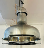 French Industrial Aluminium Oceanic Pendant Light