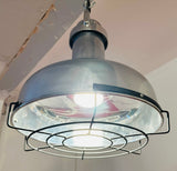 French Industrial Aluminium Oceanic Pendant Light