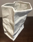 Vintage Large German Ceramic Crumpled Bag Table Lamp by Sompex