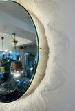 Vintage 1970s German Illuminated Lucite "Flower" Backlit Iced Wall Mirror