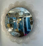Vintage 1970s German Illuminated Lucite "Flower" Backlit Iced Wall Mirror