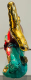 Vintage French Vallauris Ceramic Glazed Fish Table Lamp