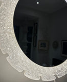 Vintage German Hillebrand Backlit Acrylic Iced Wall Mirror