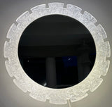 Vintage German Hillebrand Backlit Acrylic Iced Wall Mirror