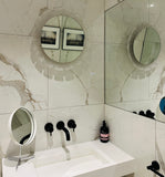 Vintage German Hillebrand Backlit Acrylic Iced Wall Mirror