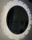 Vintage German Hillebrand Backlit Acrylic Iced Wall Mirror