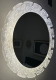 Vintage German Hillebrand Backlit Acrylic Iced Wall Mirror