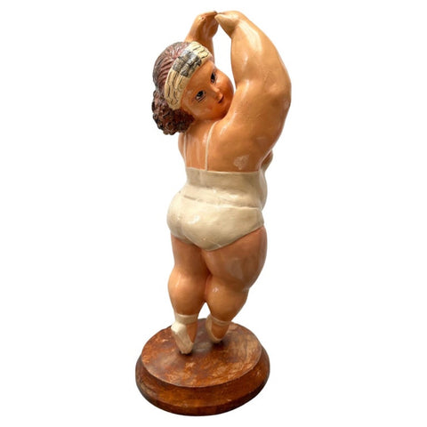 Vintage Resin Ballerina En Pointe Figurine Botero Style