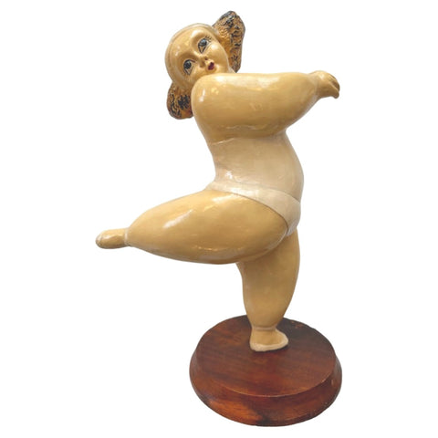 Vintage Humourous Resin Dancing Figurine Ballerina