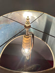 1910 Antique Spelter Prowling Lion Table Lamp inc Shade