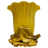 1950s McCoy USA Pottery Yellow Tulip Fan Vase