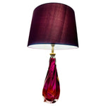 1950s Val St Lambert Purple Crystal Glass Table Lamp