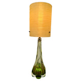 1950s Belgium Val St Lambert Lime Green Glass Lamp Base