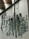 1960s Austrian Kalmar Franken Two-Tier Iced Glass Chandelier