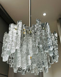1960s Austrian Kalmar Franken Two-Tier Iced Glass Chandelier