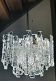 1960s Austrian Kalmar Franken Two-Tier Iced Glass Chandelier