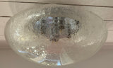 1960s Large Doria Chrome & Bubble Glass Flush Mount