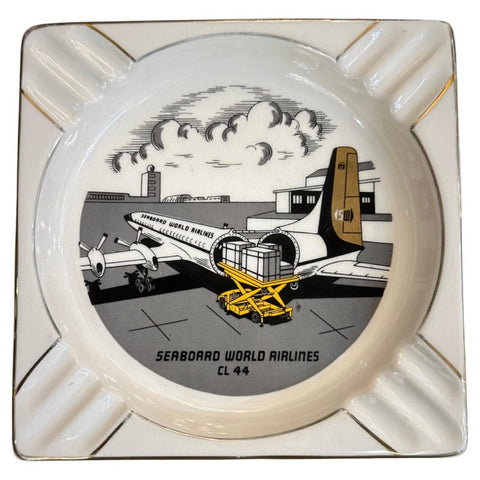 1960s " Seaboard World Airlines CL44" Advertising Ashtray By Salem Ceramic