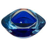1960s Cobalt Blue Murano Sommerso Glass Bowl