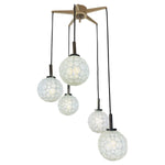 1960s German Five-Globe Cascading Ceiling Light by Graewe