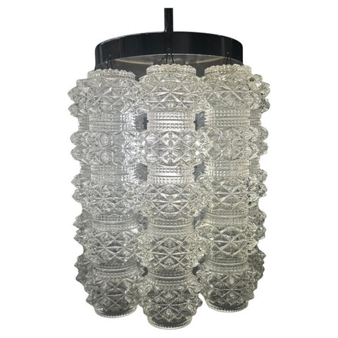 1960s Austrian Kalmar Crystal Glass & Chrome Chandelier