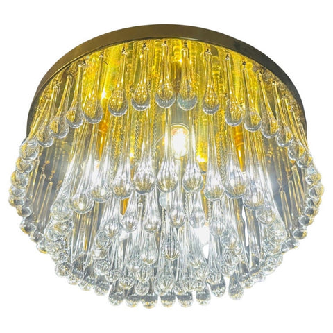 1970s German Murano Glass Tear Drop Flush Mount by Christoph Palme