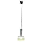 1970s German Staff Leuchten Chrome & Glass Pendant Light