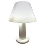 1970s Italian Guzzini White Lacquered Metal Table Lamp
