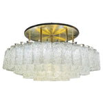 1970s German Doria Tubular Glass & Brass Flush Mount