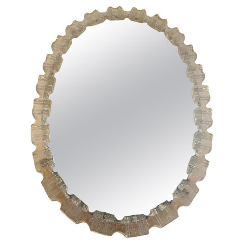 1970s German Honsel Illuminated Clear Acrylic Wall Mirror