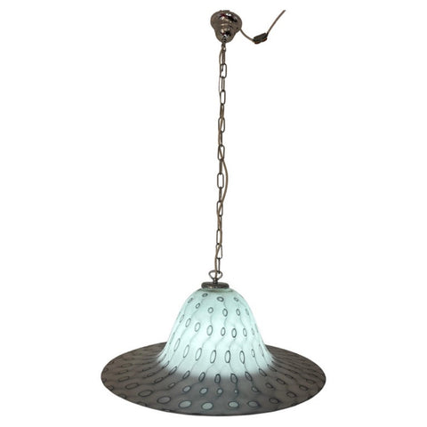 1970s German Pützler Grey Glass Bell Shaped Pendant