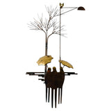 1970s "Rainy Day" R. Richèse Brass Wall Art Sculpture