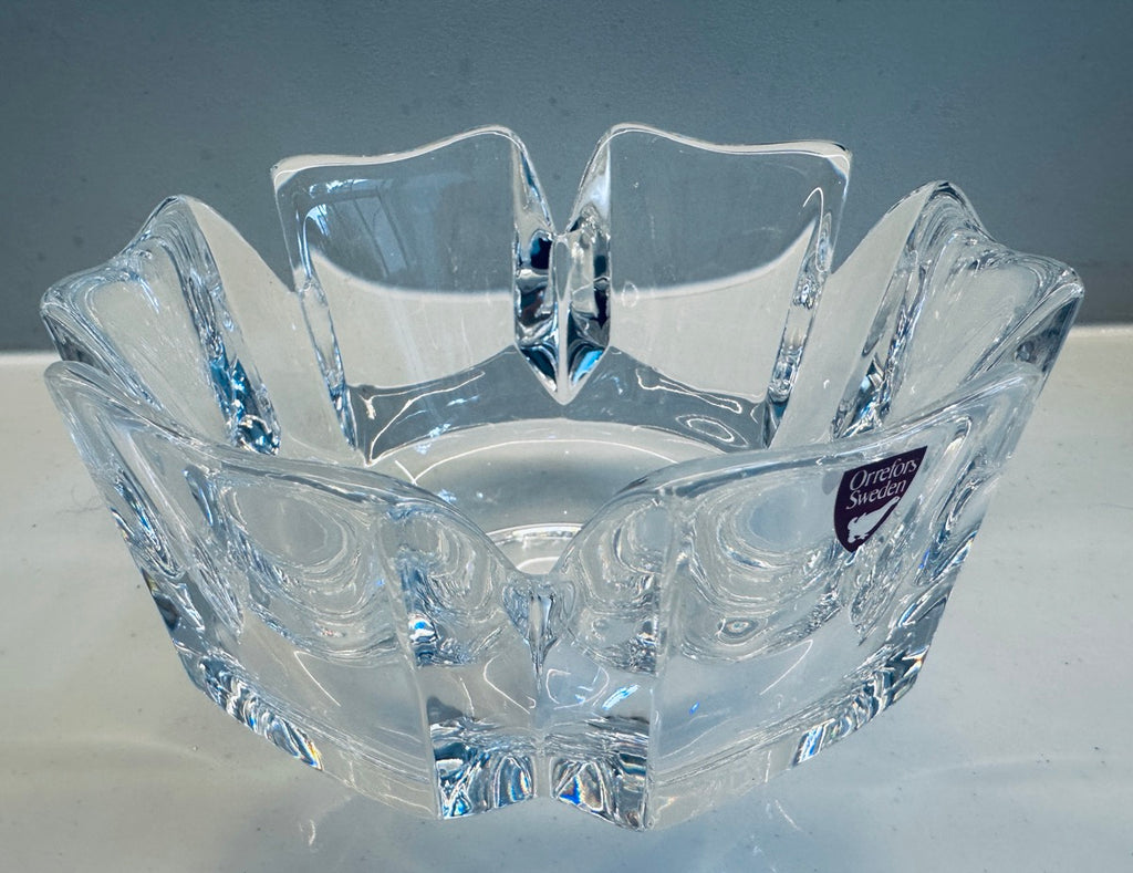 Orrefors VINTAGE Crystal Bowl Corona クリア Vintage Orrefors “Corona” Crystal Bowl Signed – The Swan's House