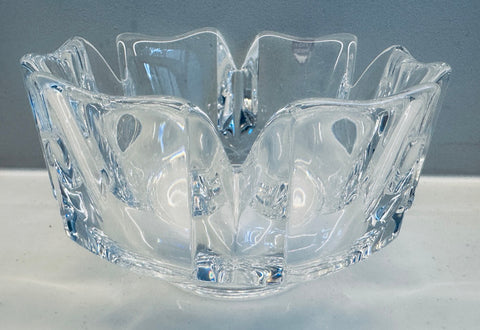1970s Swedish Orrefors Crystal Glass Corona Bowl – retro living uk