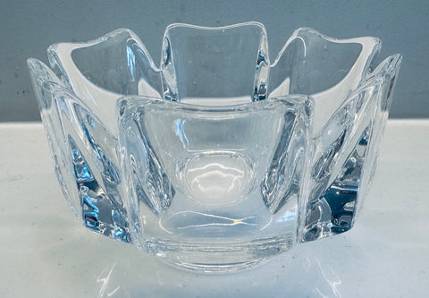 1970s Swedish Orrefors Crystal Glass Corona Bowl – retro living uk
