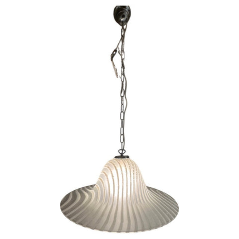 1970s German Pützler Striped "Zebra" Glass Pendant