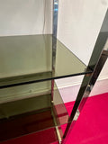 1970s Belgium Chrome & Smoked Glass Shelving Unit