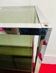 1970s Belgium Chrome & Smoked Glass Shelving Unit