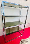 1970s Belgium Chrome & Smoked Glass Shelving Unit