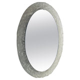 1970s German Frosted-Iced Acrylic Oval Wall Mirror