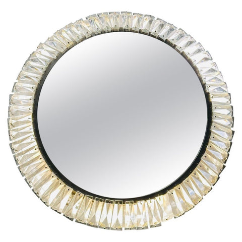 1960s Austrian Bakalowits & Söhne illuminated Faceted Crystal Mirror