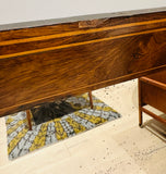 Late 19th Century Antique English Inlaid Walnut Wall Mirror