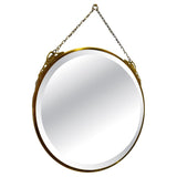 Art Nouveau Style Bevelled Glass Brass Wall Mirror