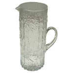 Large 1970s Scandinavian Textured "Ice" Glass Pitcher