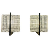 Pair of 1970s German Glass & Chrome Wall Lights