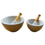 Pair of 1950s Apothecary Porcelain Mortar & Pestle G.D.V. Bruère