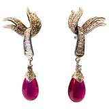 Pair of 1950s Marcel Boucher Pink Teardrop Earrings 8086E
