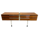Pair of 1960s Danish Rosewood & Chrome Wall Hung Bedside Tables