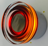 Pair of 1970s German Glashutte Chrome & Murano Glass Wall Lights