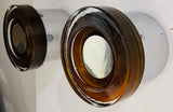 Pair of 1970s German Glashutte Chrome & Murano Glass Wall Lights